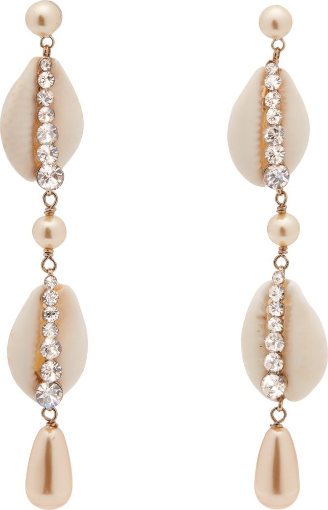 Etro Crystal-embellished shell earrings