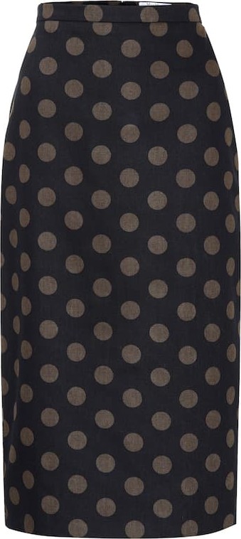 Max Mara Vata polka-dot cotton pencil skirt