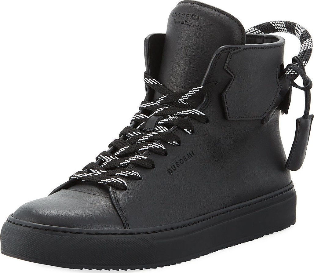 Buscemi Men's 125mm Corda Leather High Top Sneakers