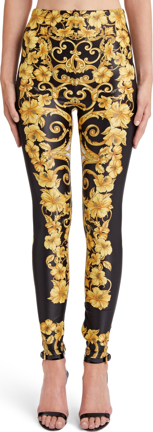 Versace First Line Versace Hibiscus Print Leggings