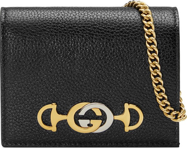 Gucci Zumi Pebbled Card Case/Wallet