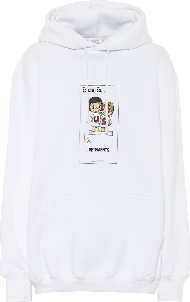 Vetements Printed cotton-blend hoodie