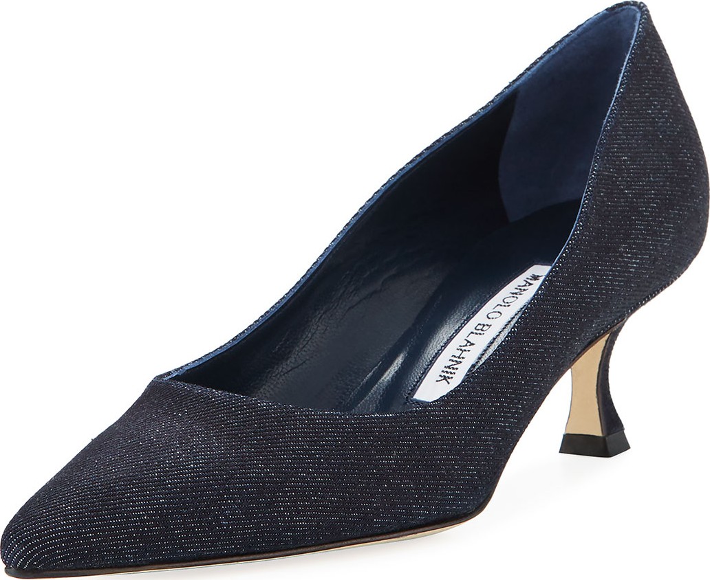 Manolo Blahnik Srila Dotted Fabric Pump