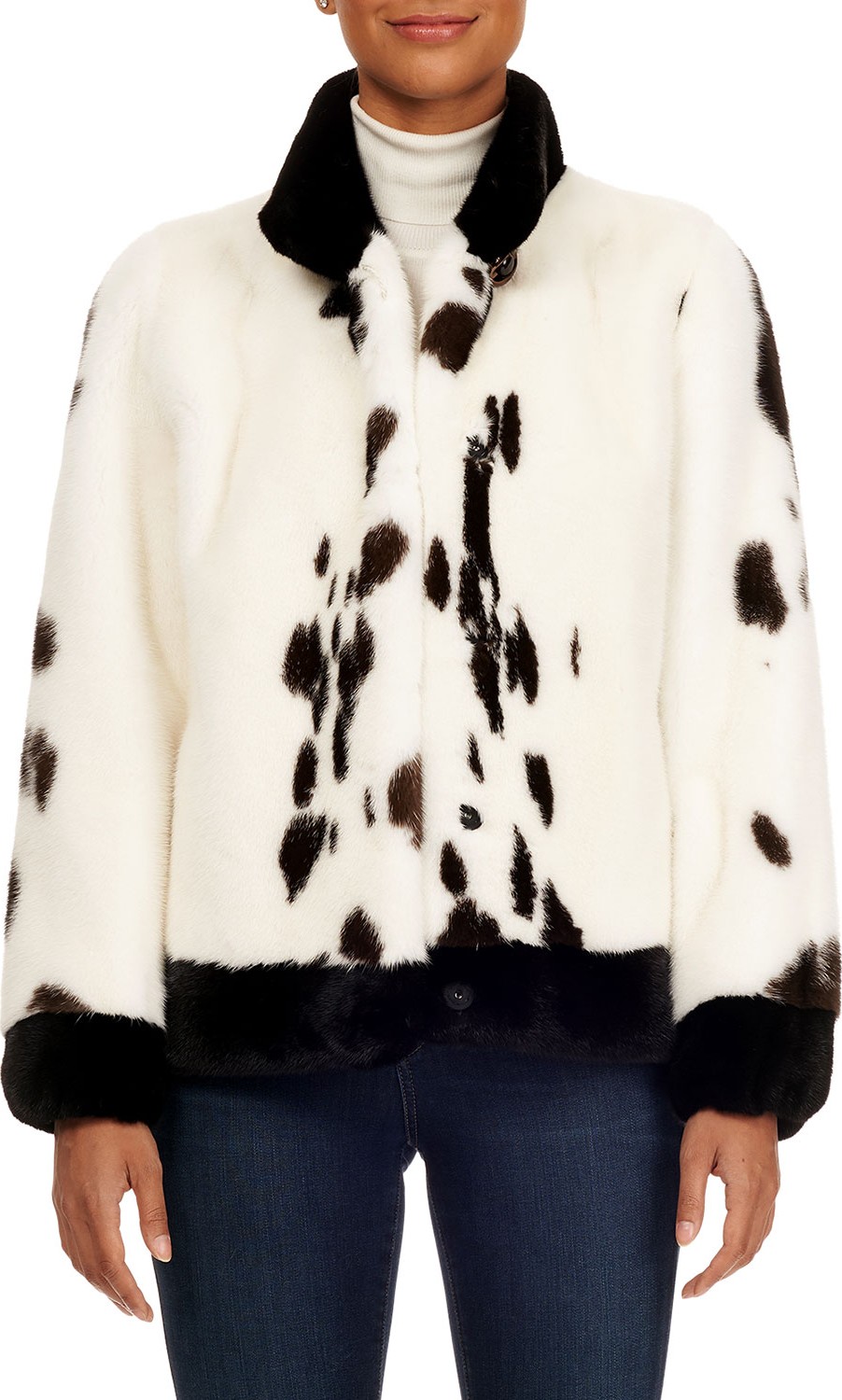 Gorski Mink-Trim Lamb-Fur Jacket