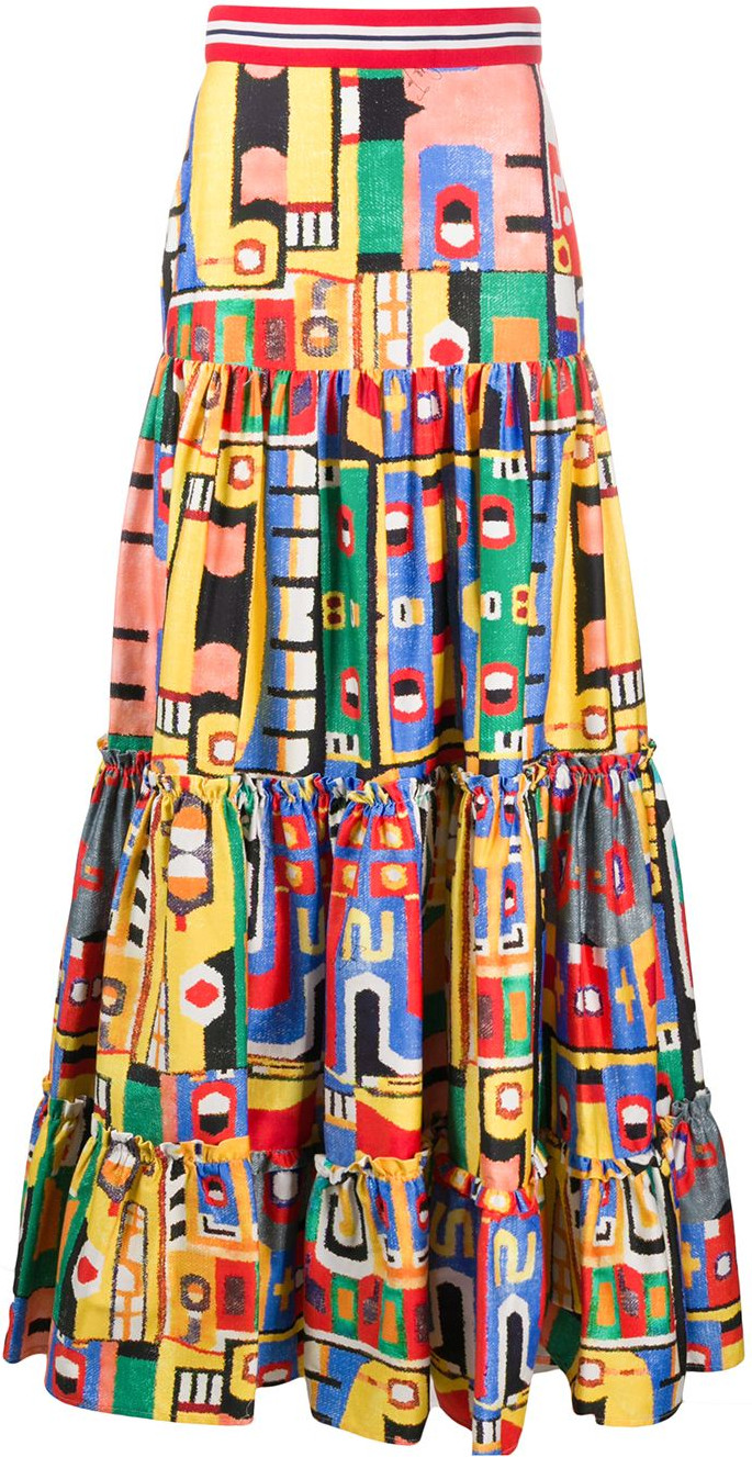 Stella Jean - Colour-block maxi skirt