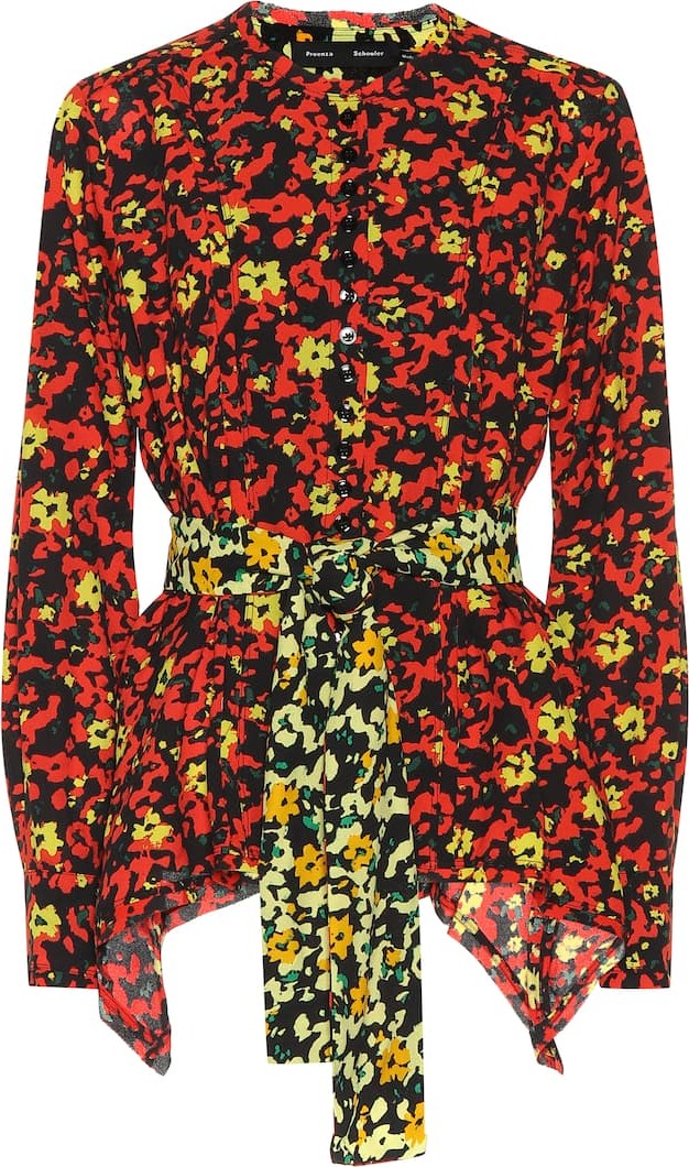 Proenza Schouler Floral-printed georgette shirt
