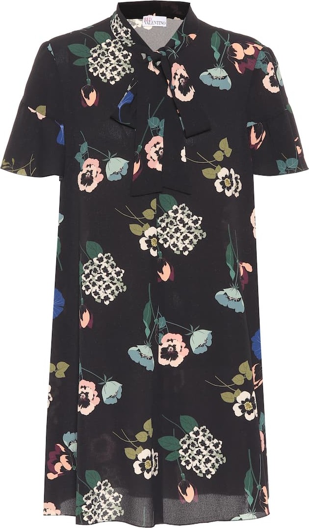 RED Valentino Floral crêpe shirt dress