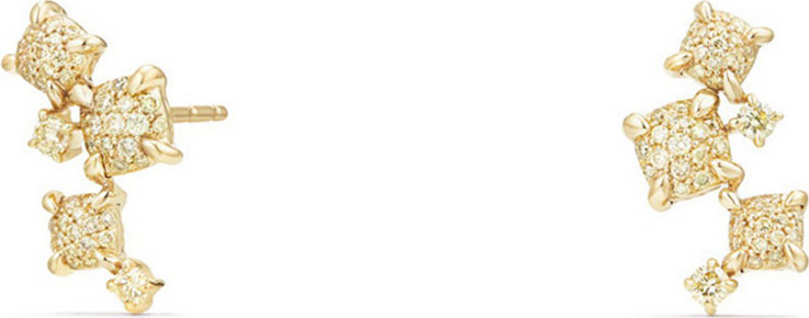 David Yurman Petite Châtelaine 18K Yellow Gold Climber Earrings with Diamonds