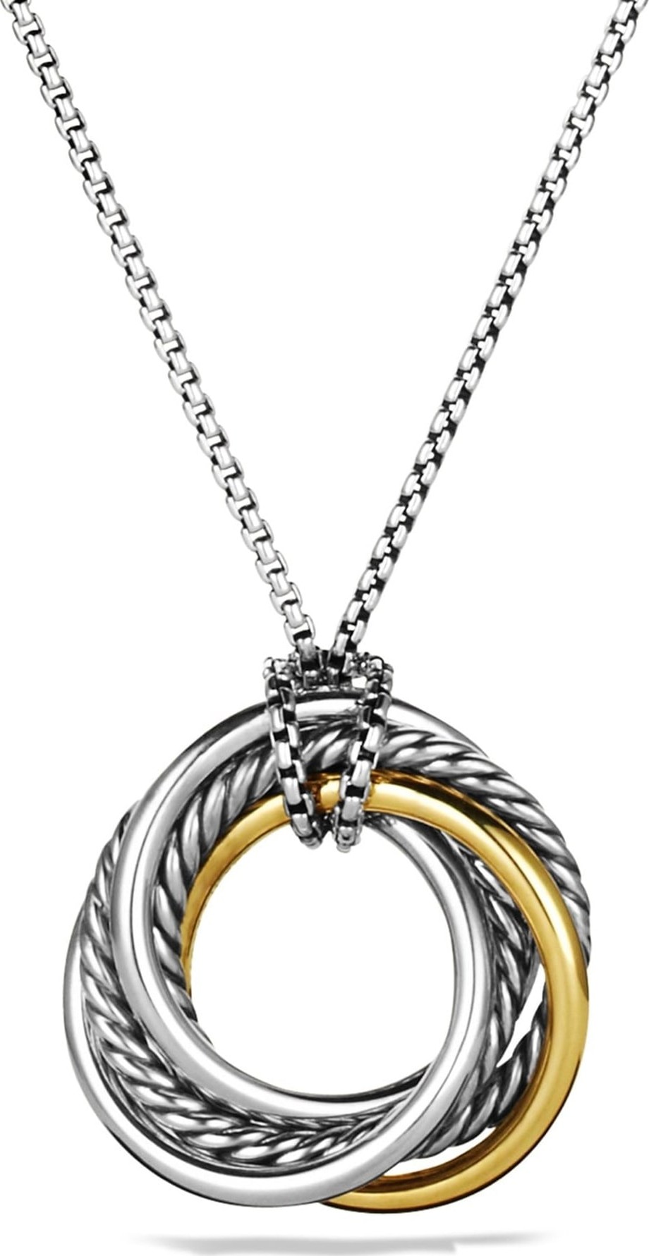 David Yurman 'Crossover' Small Pendant with Gold on Chain