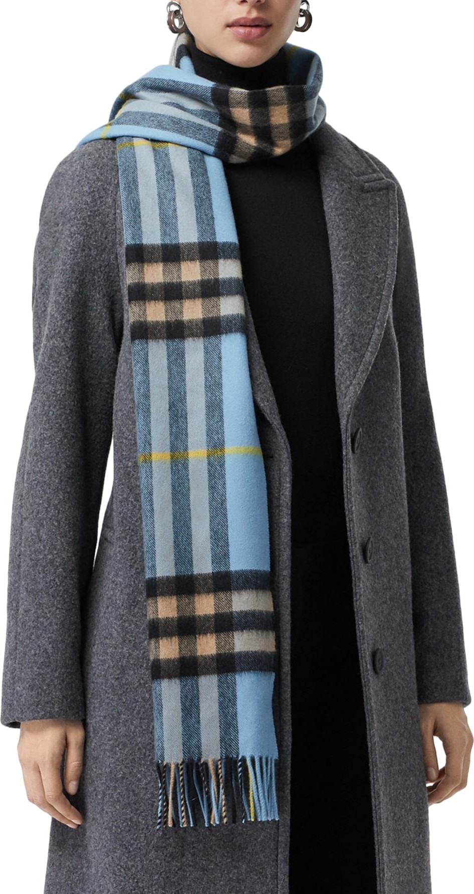 Burberry London England Giant Check Cashmere Scarf