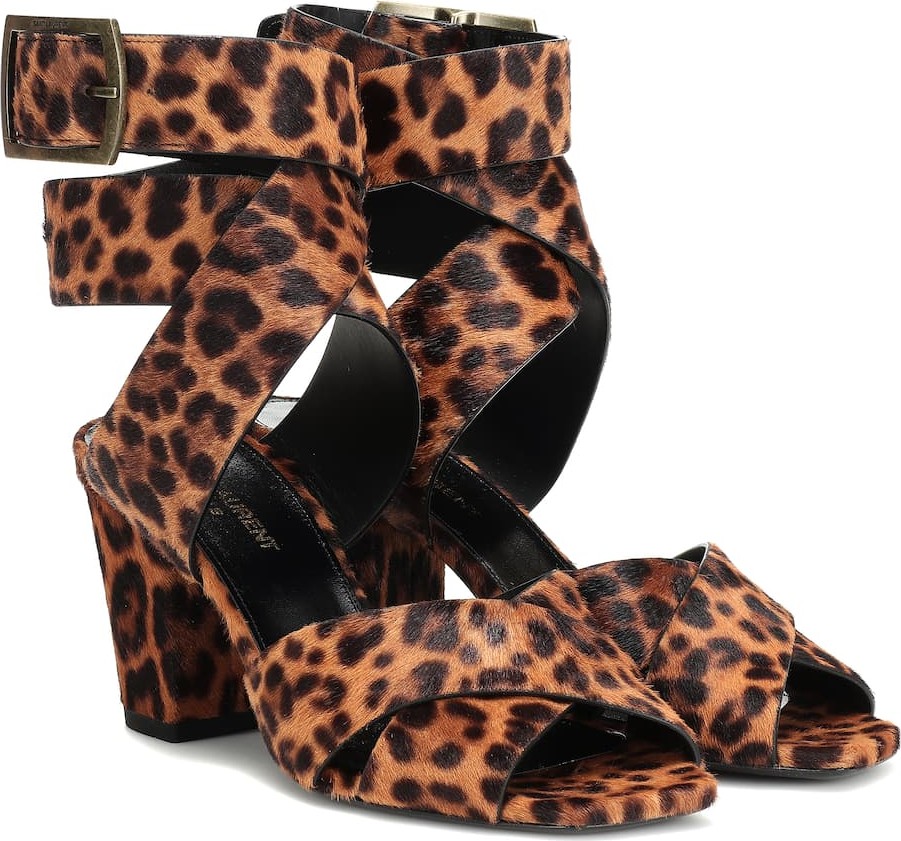 Saint Laurent Oak 75 calf hair sandals