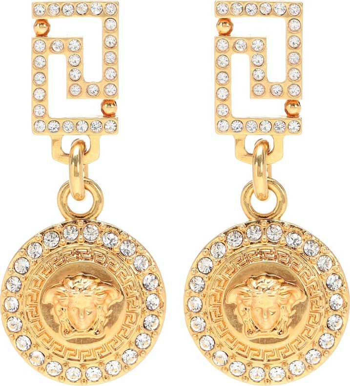 Versace Medusa crystal drop earrings