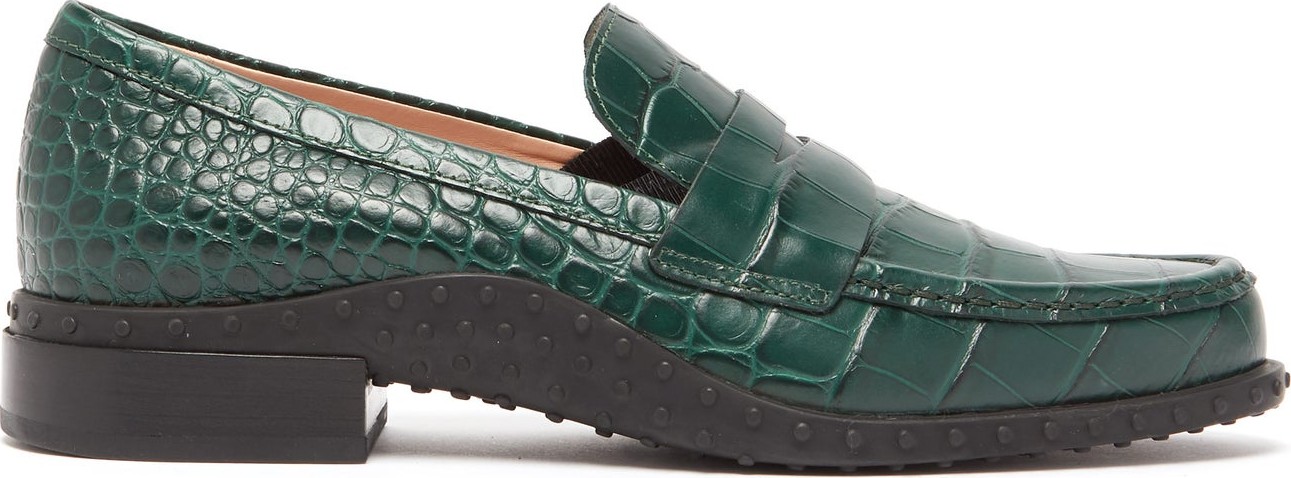 Tod's Gommini crocodile-effect leather loafers