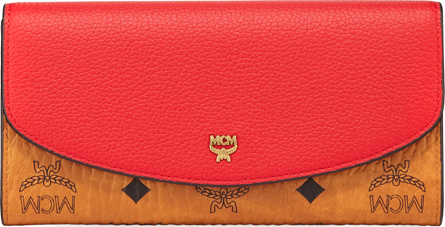 MCM Large Colorblock Visetos Leather Two-Fold Wallet