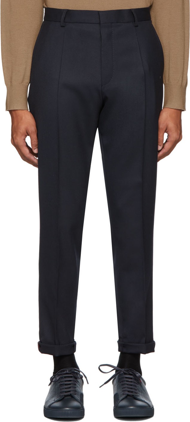 HUGO Navy Wool Hendris Trousers