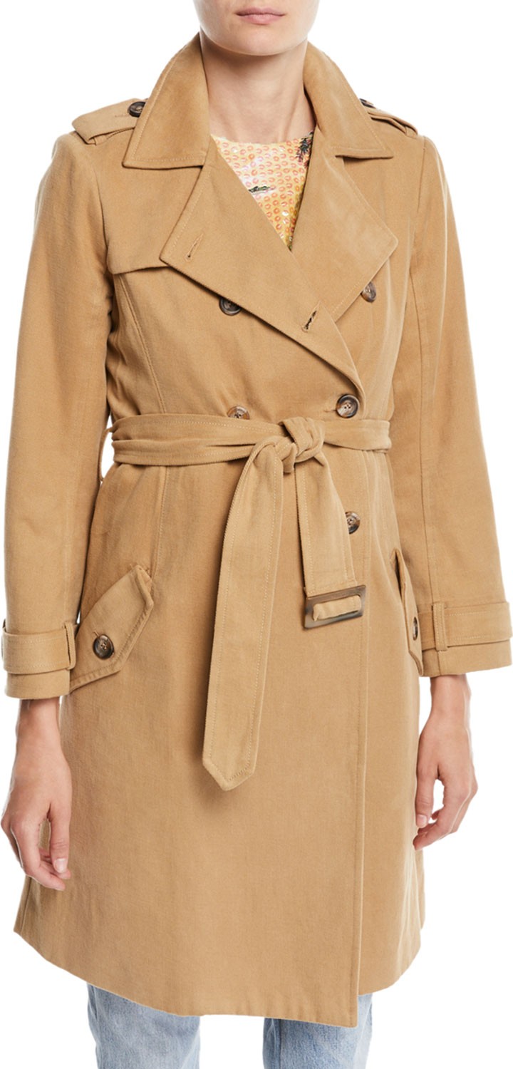 Le Superbe Belted Stripe Trench Coat