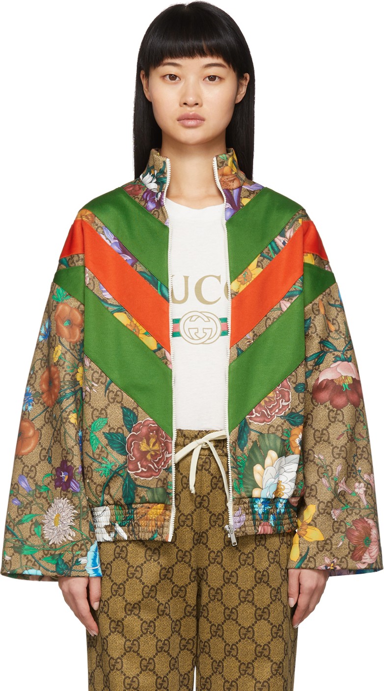 Gucci Brown GG Flora Track Jacket