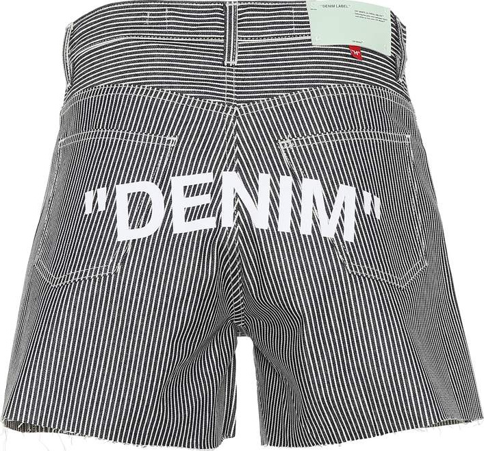Off White Striped denim shorts