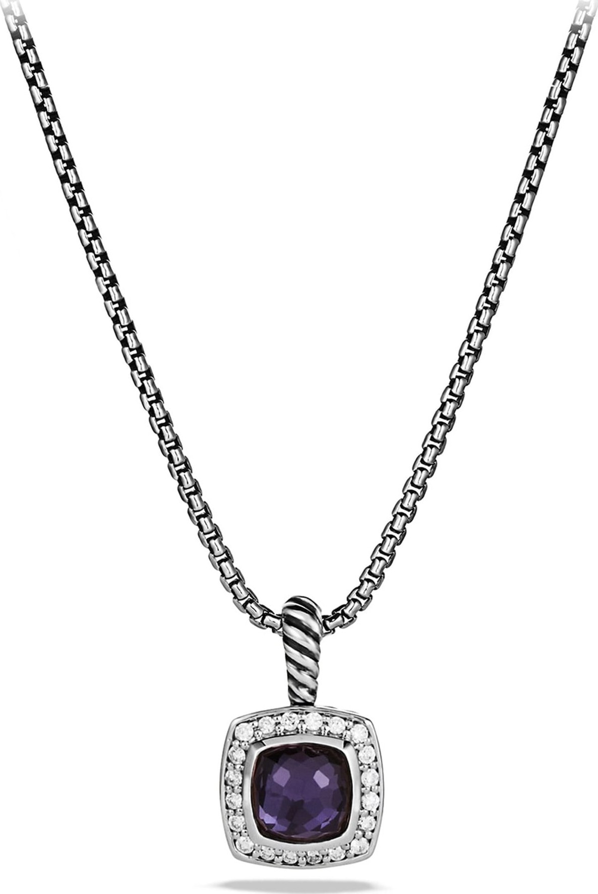 David Yurman 'Albion' Petite Pendant with Semiprecious Stone & Diamonds on Chain