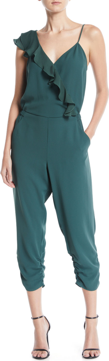 Parker Addison Cropped Ruffle Combo Jumpsuit