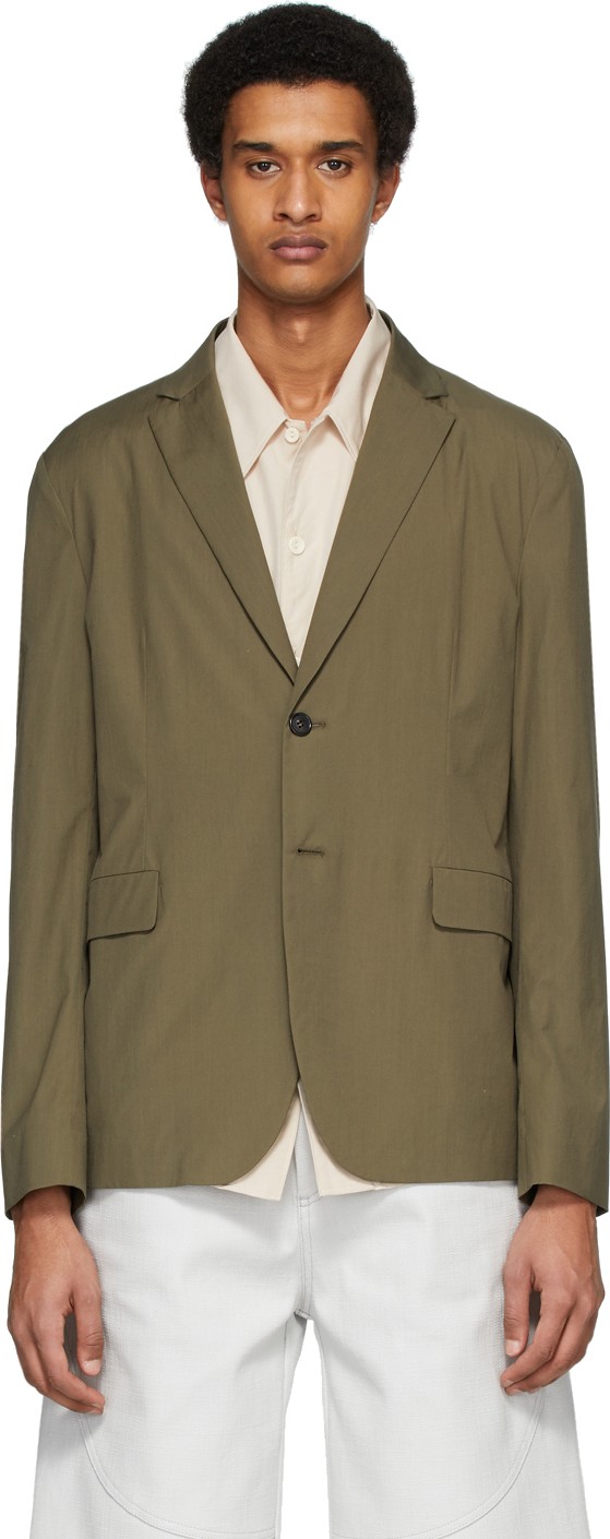Acne Studios Green Poplin Antibes Suit Blazer