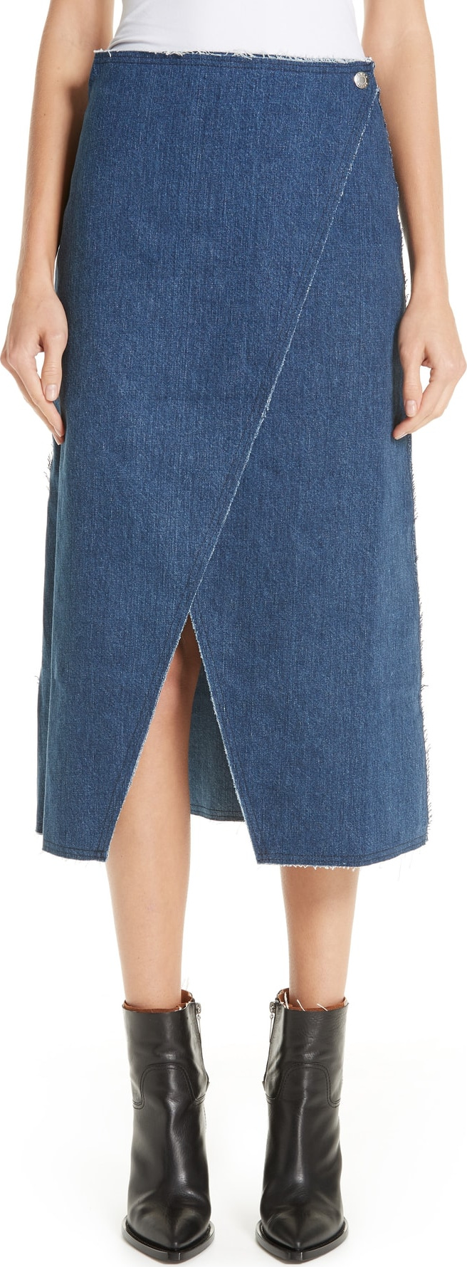 Simon Miller Long Denim Wrap Skirt