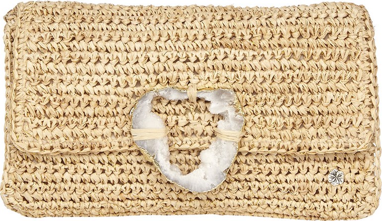 Flora Bella Esplendor Raffia Metallic Clutch Bag