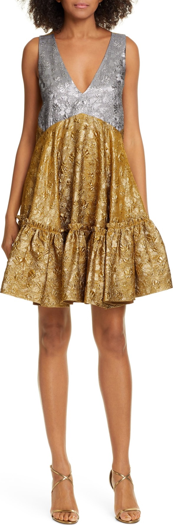 N°21 Nº21 Lamé Cloqué Minidress