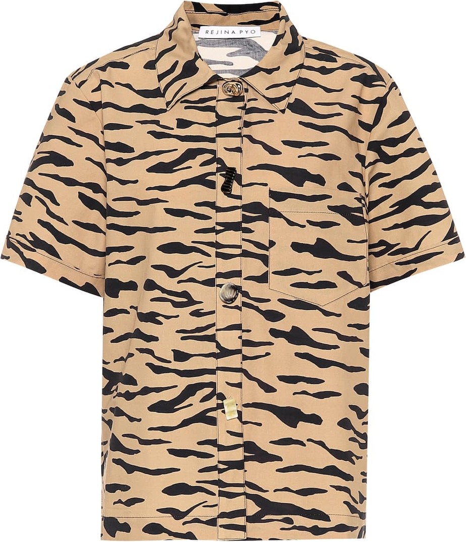 Rejina Pyo Nico tiger-print cotton shirt