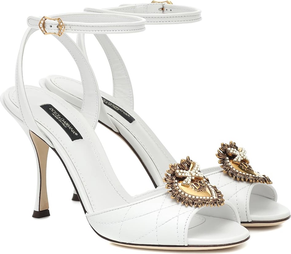 Dolce & Gabbana Devotion matelassé leather sandals
