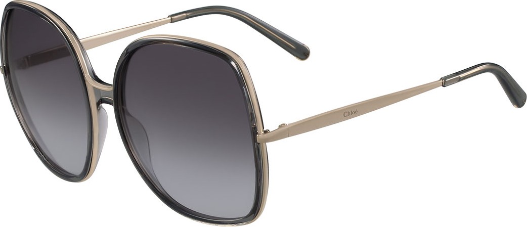 Chloe Oversized Square Metal Sunglasses