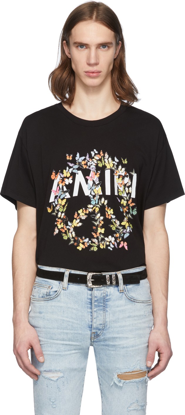 Amiri Black Peace Butterfly T-Shirt