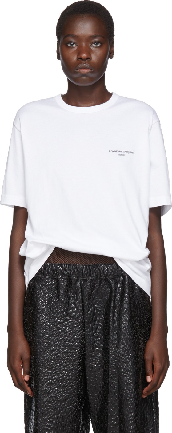 Comme Des Garçons Homme Plus White 'Homme' Logo T-Shirt