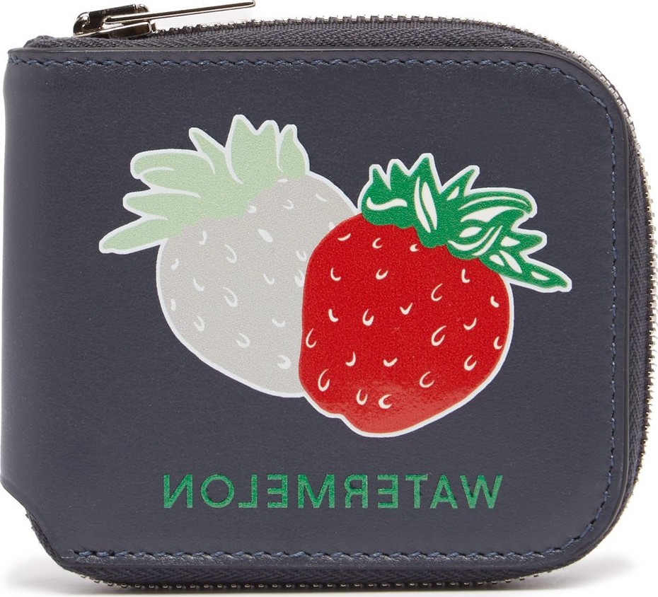 Acne Studios Strawberry-print leather wallet