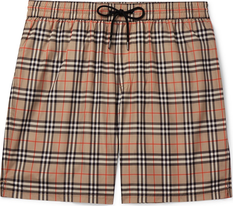 Burberry London England Long-Length Checked Swim Shorts