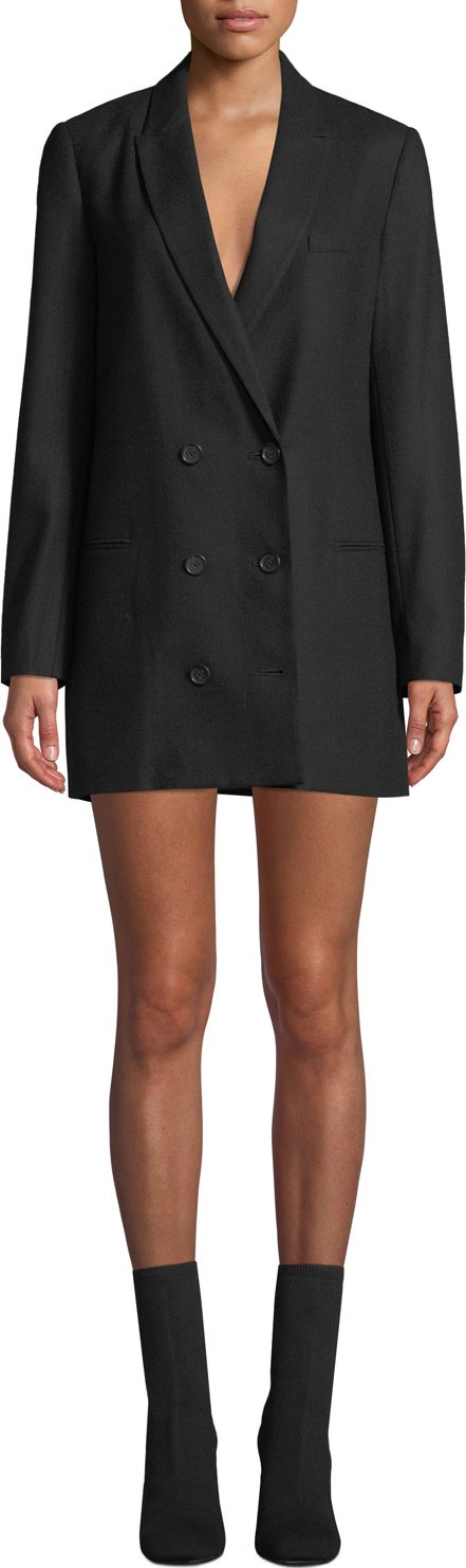 Equipment Norden Double-Breasted Long Wool Blazer Dress