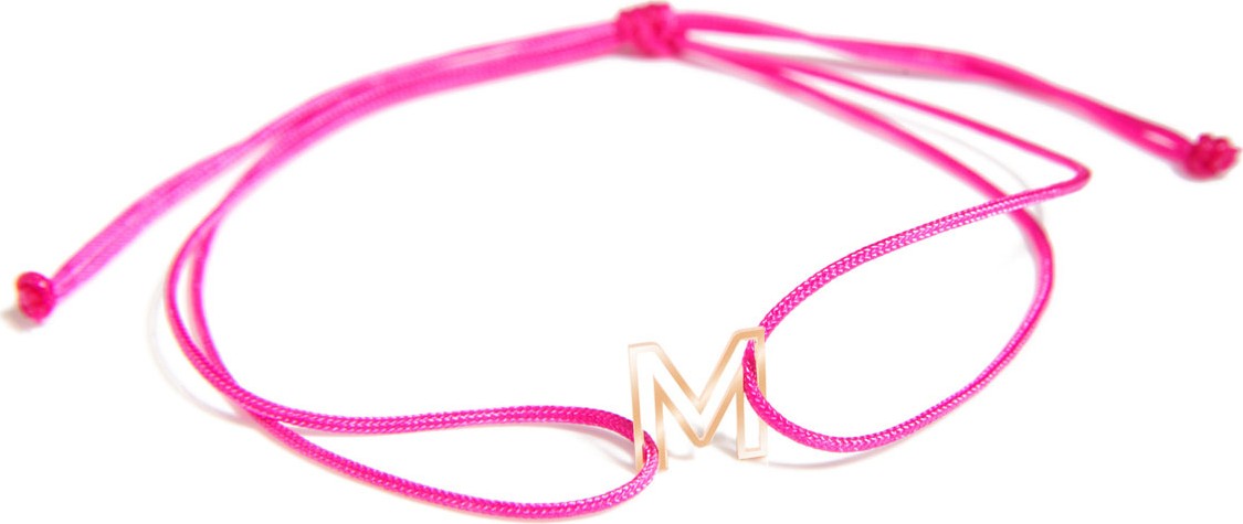 K Kane Chain Letter Neon Bracelet, Hot Pink