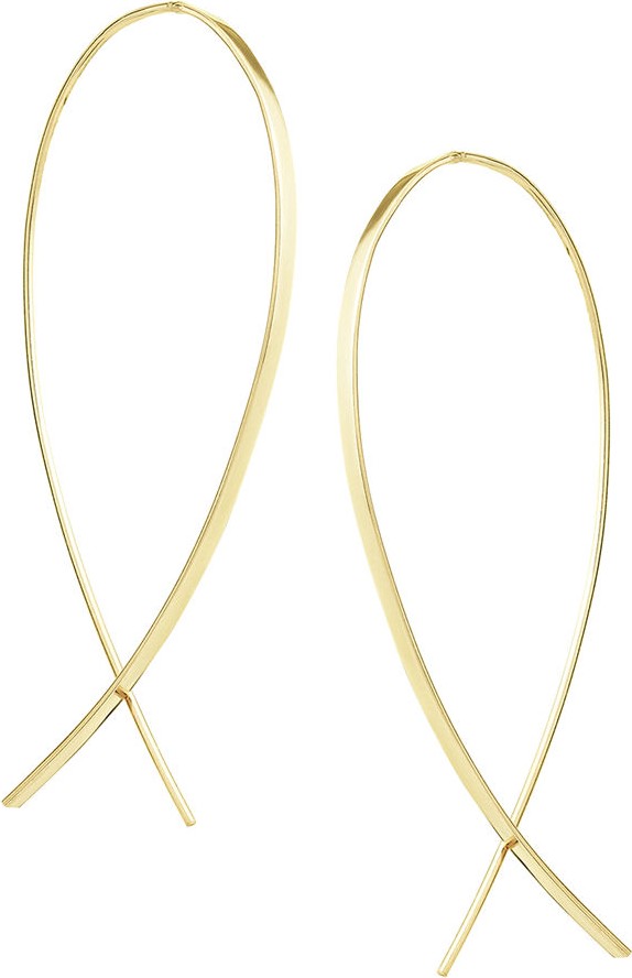 Lana Small Wide Upside Down Hoop Earrings
