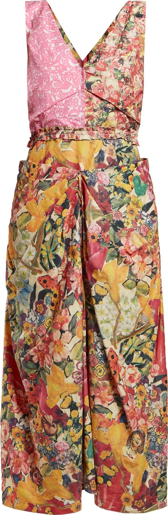 Marni Panelled floral-print poplin dress