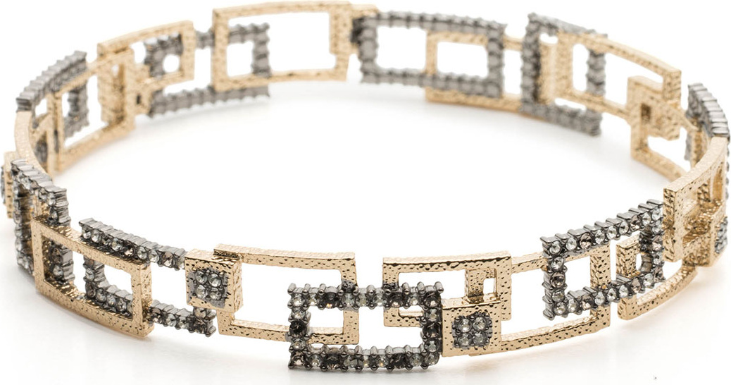 Alexis Bittar Brutalist Crystal Encrusted Bangle Bracelet