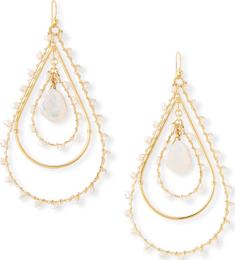 GAS Bijoux Large Mother-of-Pearl Pear Drop Earrings