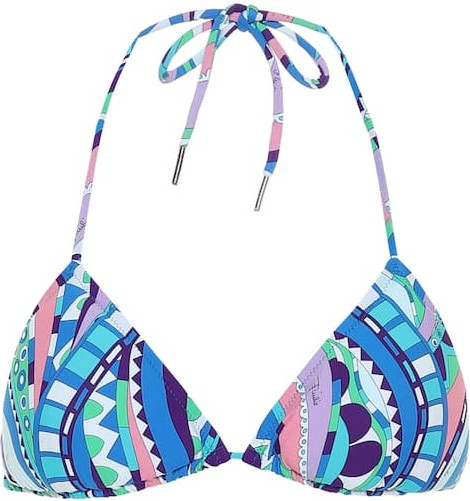 Emilio Pucci Printed triangle bikini top