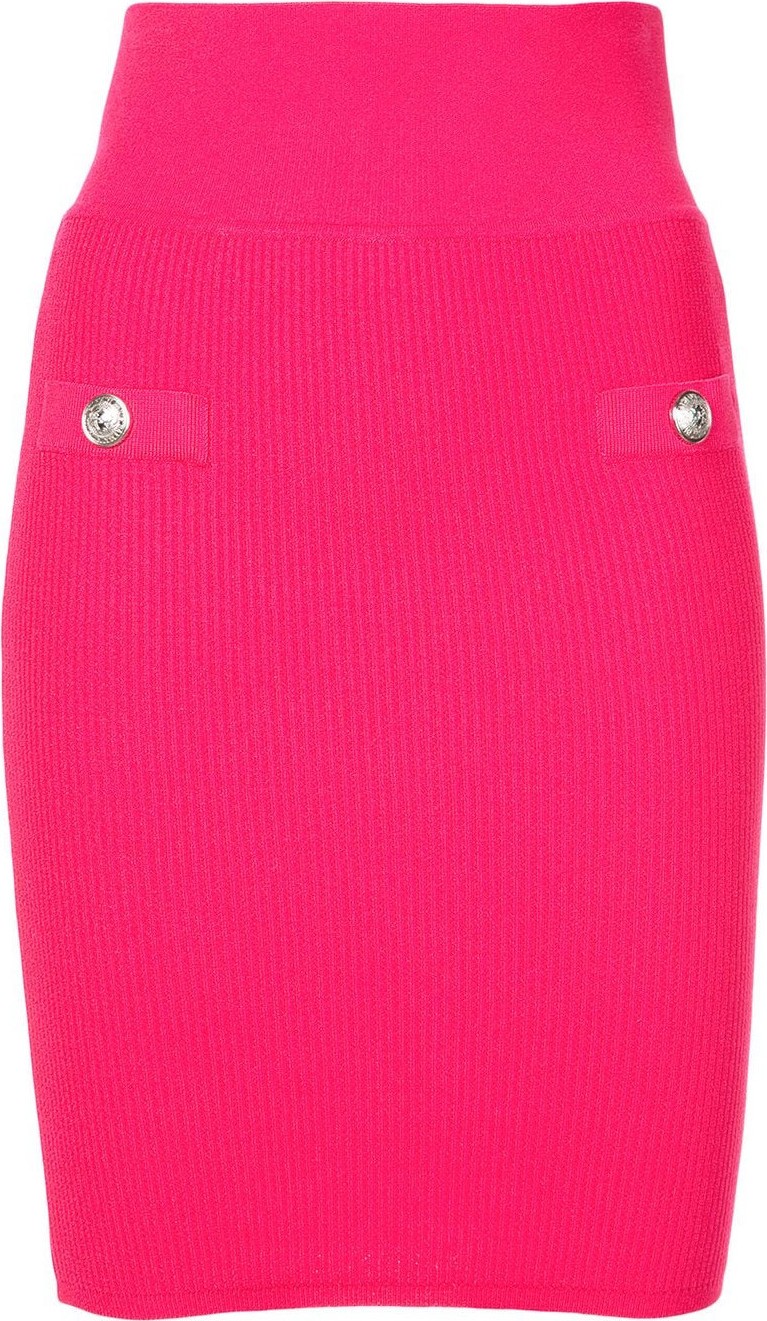 Balmain Ribbed Knit Skirt