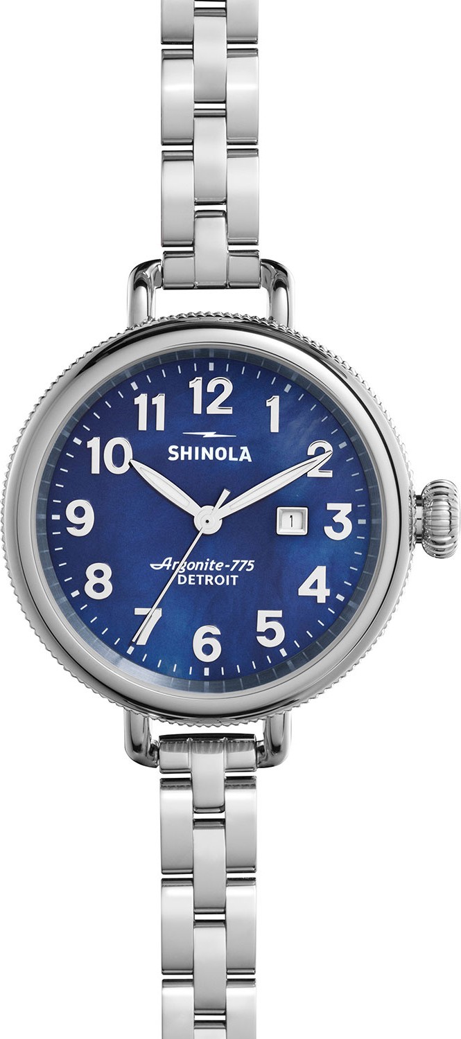 Shinola 34mm Birdy Bracelet Watch, Navy