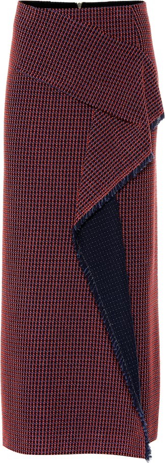 Roland Mouret Lowit cotton boucle midi skirt