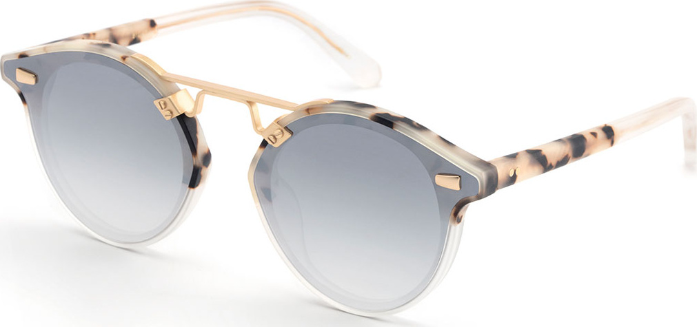 KREWE STL II Round Sunglasses w/ Nylon Overlay Lenses