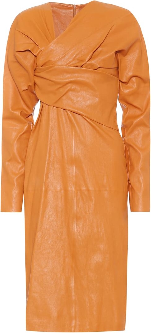 Bottega Veneta Leather midi dress