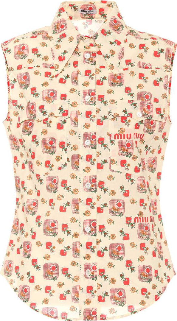 Miu Miu Printed cotton blouse