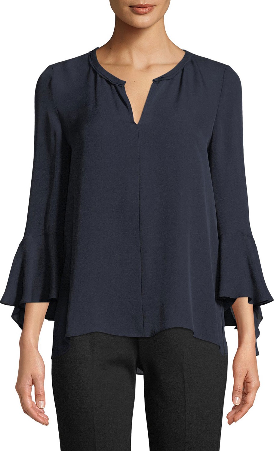 KOBI HALPERIN Shia Bell-Sleeve Silk Blouse