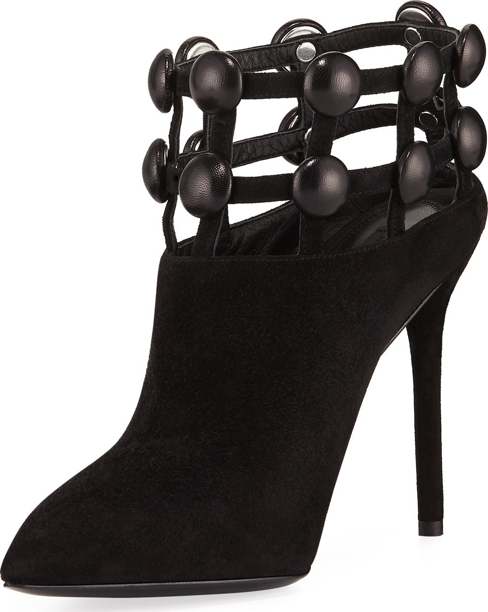 Alexander Wang Tina Suede Studded Grid Cage Booties